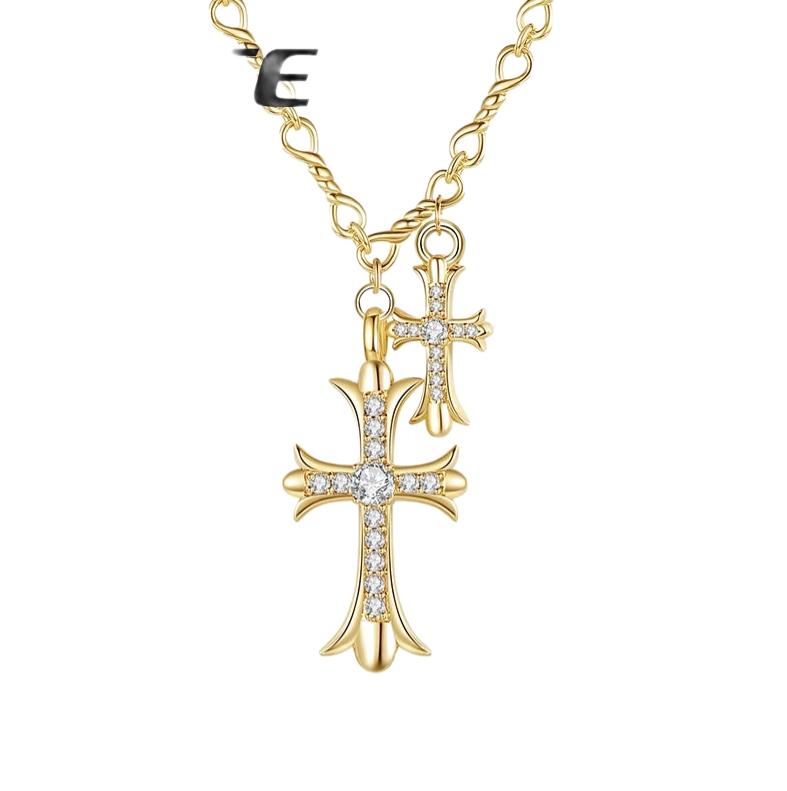 AHS Charm Gold Color Cross Necklace