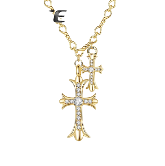 AHS Charm Gold Color Cross Necklace