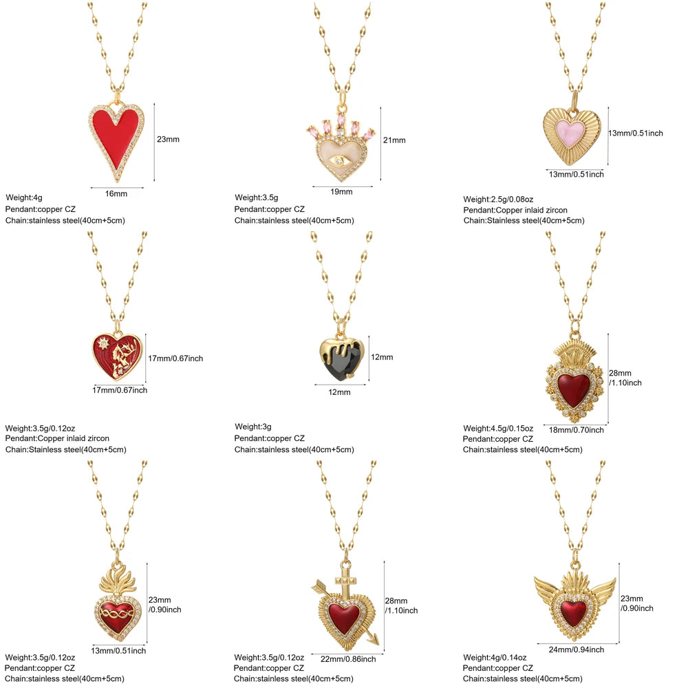 AHS Heart long necklace