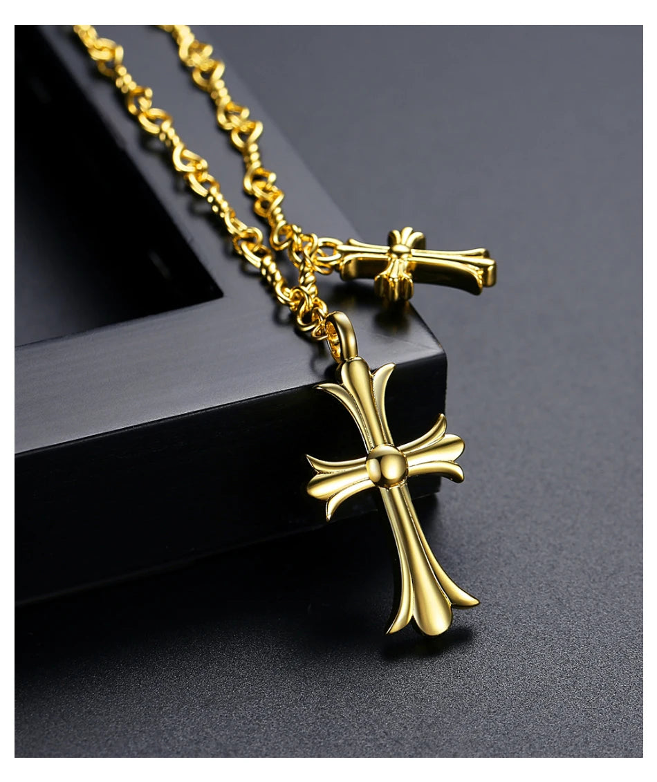 AHS Charm Gold Color Cross Necklace