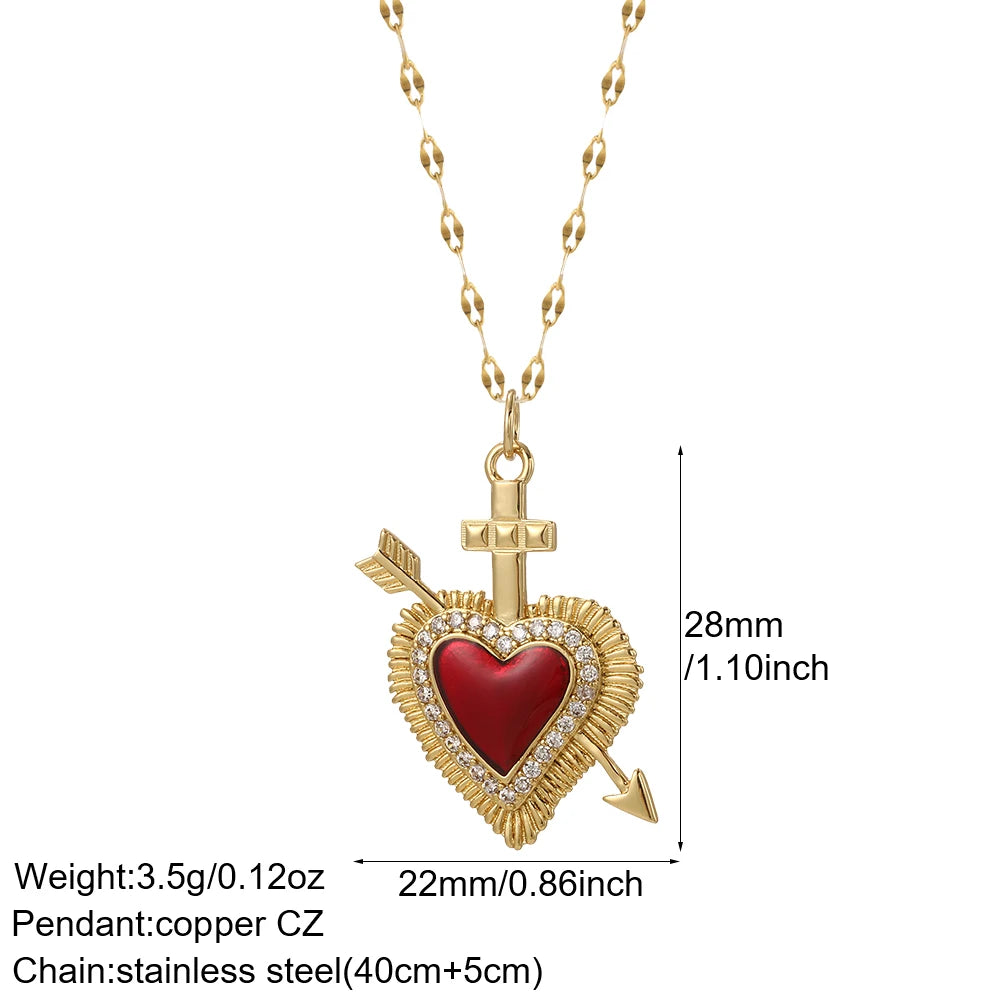 AHS Heart long necklace