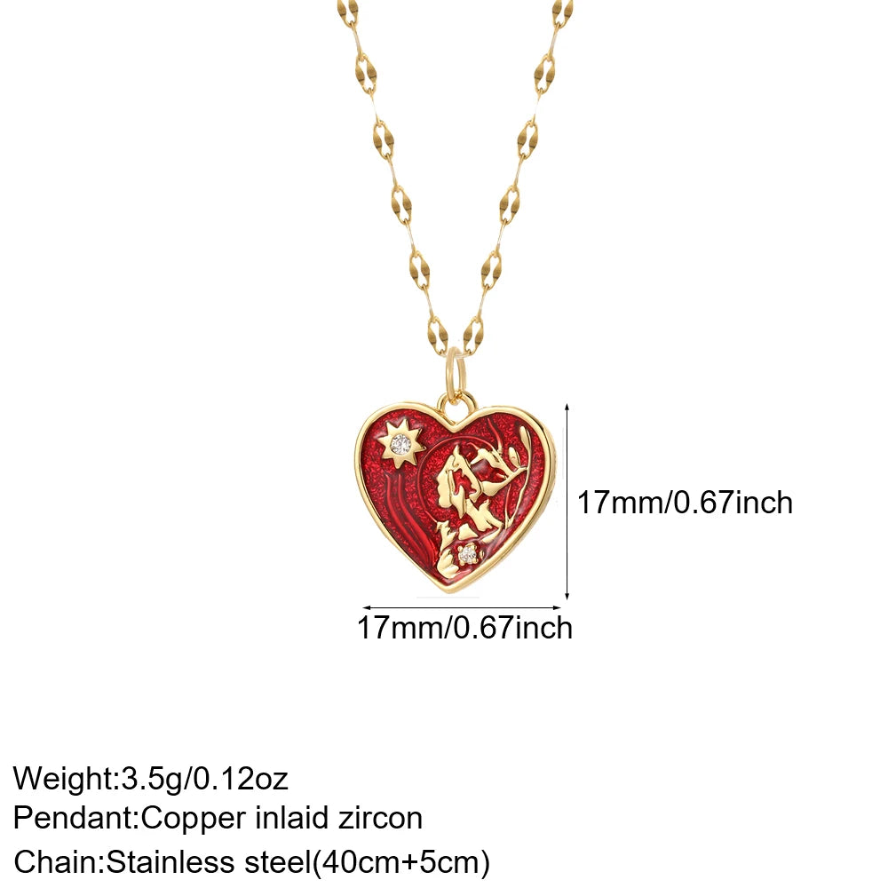 AHS Heart long necklace