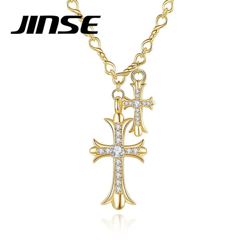 AHS Charm Gold Color Cross Necklace