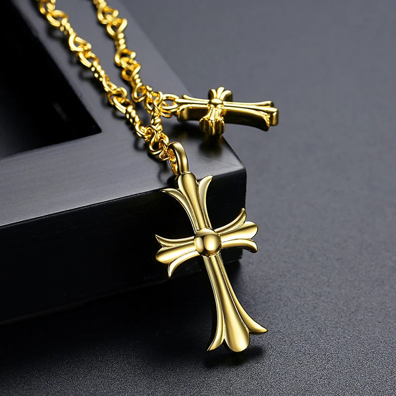 AHS Charm Gold Color Cross Necklace